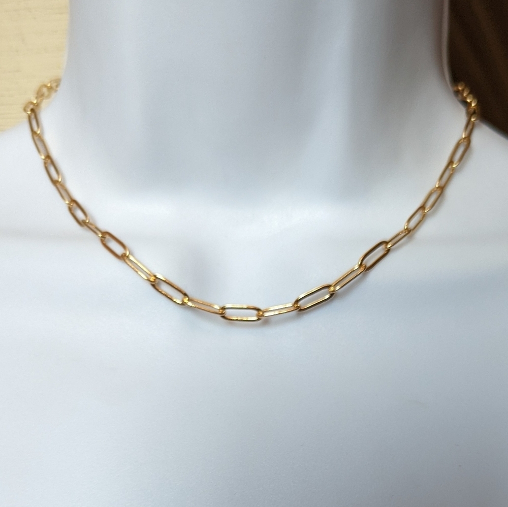 GoldTone Paperclip Necklace 16